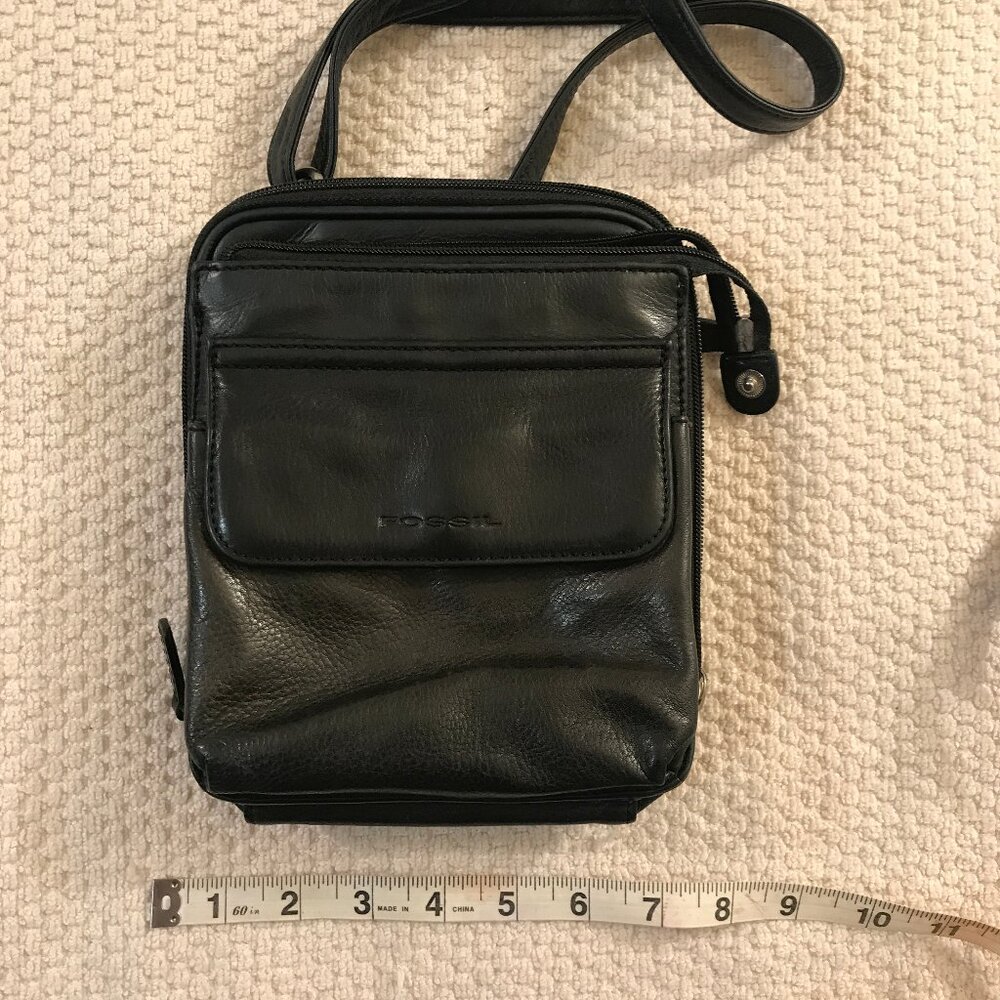 Fossil Black Leather Shoulder Purse / Crossbody Purse - Picture 6 of 8